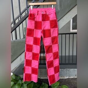 The Ragged Priest Pink Muse Checkered Jeans Dolls Kill Raver EDM Rave Festival